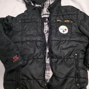 Men's Black Steelers Puffer Jacket